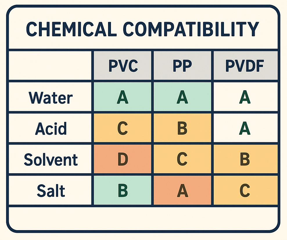 Tabel Chemical Compability Cara Menentukan Kesesuaian Bahan Plastik Valve	